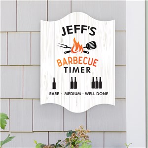 Personalized BBQ Timer Wall Sign by Gifts For You Now