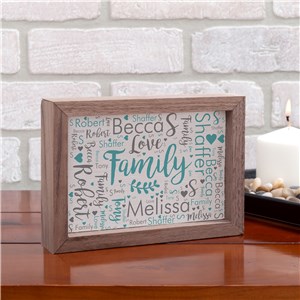 Personalized Family Branch Word Art Framed Tabletop Sign by Gifts For You Now