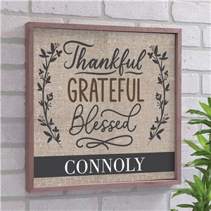 Personalized Thankful Grateful Blessed Wood Pallet Wall Decor by Gifts For You Now