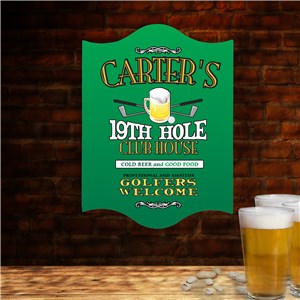 Personalized 19th Hole Golf Sign by Gifts For You Now