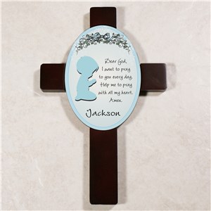 Boy's Bedroom Personalized Prayer Cross by Gifts For You Now