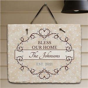Image of Personalized Bless Our Home Slate