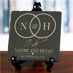 Personalized I Do Tumbled Marble Plaque by Gifts For You Now