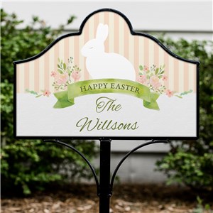 Personalized Happy Easter Magnetic Metal Collapsible Yard Sign Set by Gifts For You Now