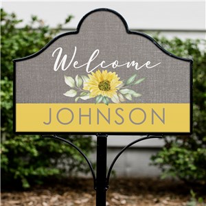 Personalized Sunflower Welcome Magnetic Yard Sign Set by Gifts For You Now