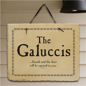 Image of Knock. Personalized Slate Plaque