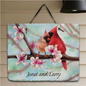 Personalized Spring Cardinals Slate Plaque by Gifts For You Now