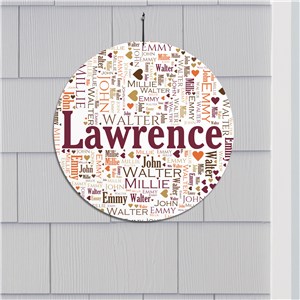 Personalized Family Name Word Art 13" Round Sign by Gifts For You Now