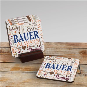 Personalized Family Word-Art Coasters by Gifts For You Now
