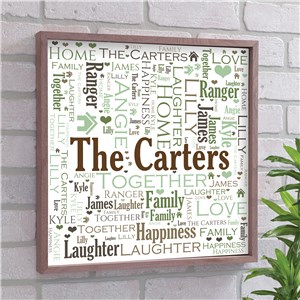 Personalized Family Name Word Art Framed Wall Sign by Gifts For You Now