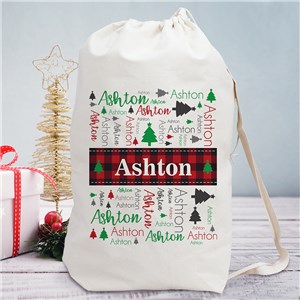 Personalized Plaid Word Art Gift Sack by Gifts For You Now