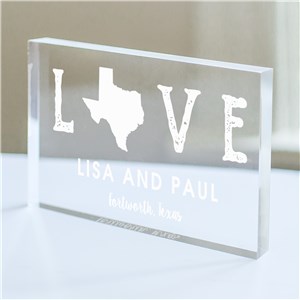 Personalized Engraved Love Established Acrylic Keepsake Block by Gifts For You Now