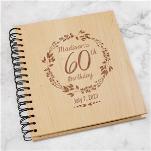 Personalized Engraved Happy Birthday Wreath Photo Album by Gifts For You Now