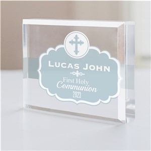 Personalized My First Holy Communion Acrylic Keepsake Block by Gifts For You Now