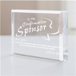 Personalized Confirmation Sponsor Keepsake by Gifts For You Now