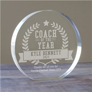 Coach of The Year Acrylic Personalized Keepsake by Gifts For You Now
