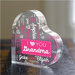 Personalized Heart You Word-Art Large Acrylic Heart Keepsake by Gifts For You Now