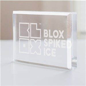 Personalized Engraved Corporate Logo Beveled Acrylic Keepsake Block by Gifts For You Now