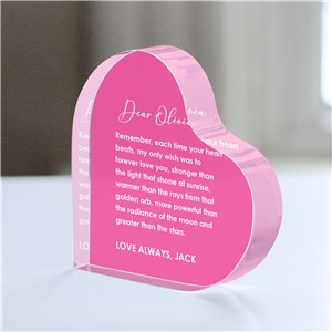 Personalized Any Message Acrylic Heart Keepsake - Violet - Small Heart 3 3/4" x 4 1/8" by Gifts For You Now