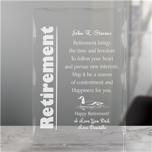 Personalized Retirement Keepsake Block by Gifts For You Now