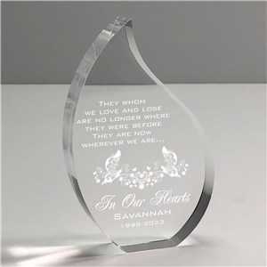 Personalized Engraved In Our Hearts Memorial Tear Keepsake by Gifts For You Now
