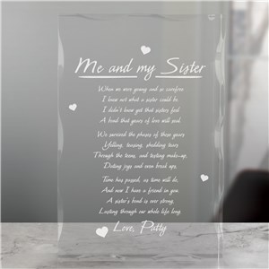 Personalized Sister Keepsake Block by Gifts For You Now