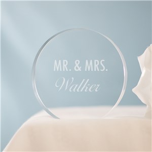 Personalized Engraved Mr & Mrs Cake Topper by Gifts For You Now
