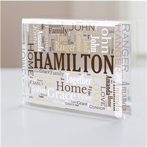 Personalized Family Word Art Acrylic Keepsake by Gifts For You Now