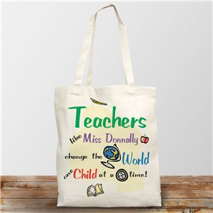 Change The World Personalized Canvas Tote Bag by Gifts For You Now