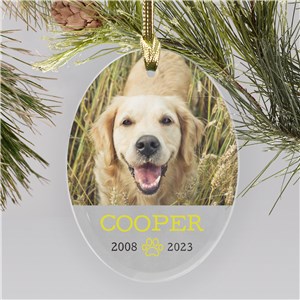 Personalized Pet Photo Memorial Christmas Ornament - Oval by Gifts For You Now