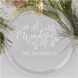 Personalized Its A Wonderful Life Glass Christmas Ornament by Gifts For You Now