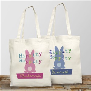 Image of Hippity Hoppity Personalized Bunny Tote Bag