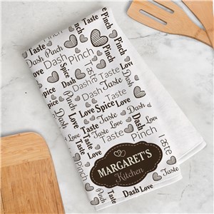 Personalized Label Word Art Dish Towel by Gifts For You Now