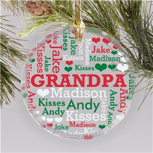 Any Name Word Art Round Glass Personalized Christmas Ornament For You by Gifts For You Now