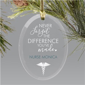 Personalized Never Forget The Difference You Have Made Oval Christmas Ornament by Gifts For You Now