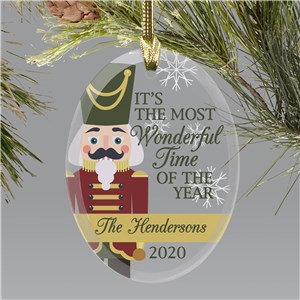 Personalized Nutcracker Oval Glass Christmas Ornament by Gifts For You Now