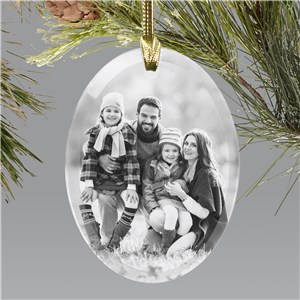 Personalized Photo Oval Glass Christmas Ornament by Gifts For You Now