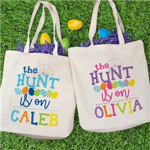 Personalized The Hunt Is On Easter Tote Bag by Gifts For You Now