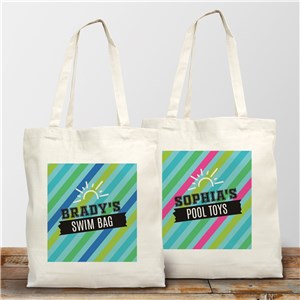 Personalized Color Stripes Tote Bag by Gifts For You Now