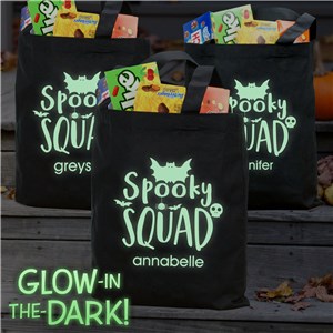 Personalized Spooky Squad Glow in the Dark Tote Bag by Gifts For You Now