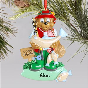 Personalized Fisherman Holiday Christmas Ornament by Gifts For You Now