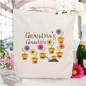Personalized Grandma's Garden Tote Bag by Gifts For You Now