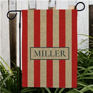 Personalized Patriotic Stripes Burlap Garden Flag by Gifts For You Now