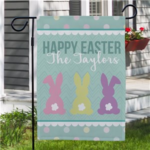 Bunny Tails Personalized Easter Garden Flag by Gifts For You Now