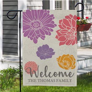 Personalized Welcome Floral Garden Flag by Gifts For You Now
