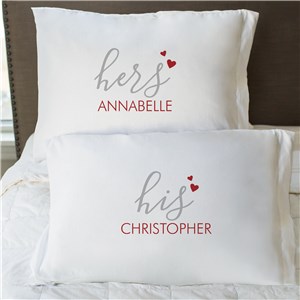 Personalized His and Hers Couples Pillowcase Set by Gifts For You Now