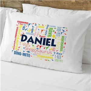 Personalized Dinosaur Word Art Pillowcase by Gifts For You Now