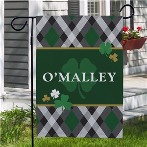 Irish Plaid Personalized Garden Flag by Gifts For You Now