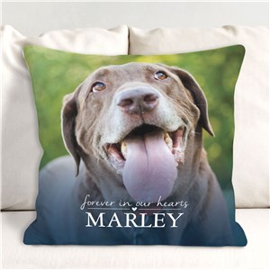 Personalized Forever In Our Hearts Pet Photo Throw Pillow by Gifts For You Now