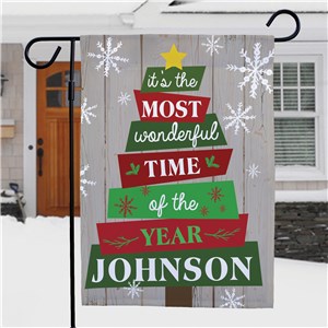 Personalized The Most Wonderful Time Of Year Garden Flag by Gifts For You Now